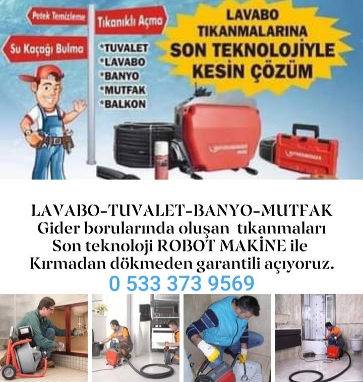 Balçova tesisatçı İzmir tesisat; Robot Makine ile Tıkalı lavabo